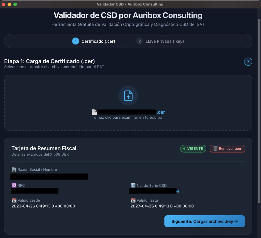 Etapa 2: Extracción local de vigencias y datos fiscales del emisor